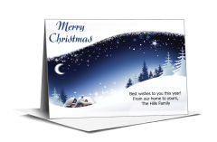 Sparkling Christmas Nighttime Village Cards 7.875